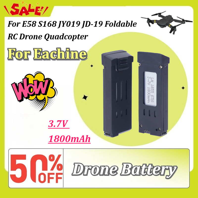 Eachine Drone E58 - New 3.7V 1800mAh Rechargeable Lithium Battery