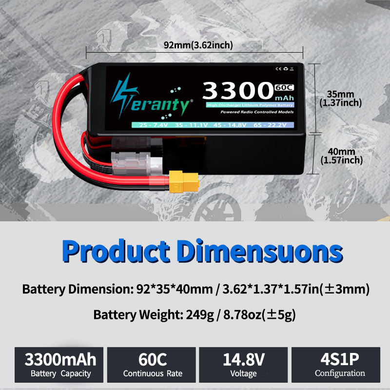 TERANTY 4S 3300mAh Lipo Batter - огляд і ціна Drone Battery Plate