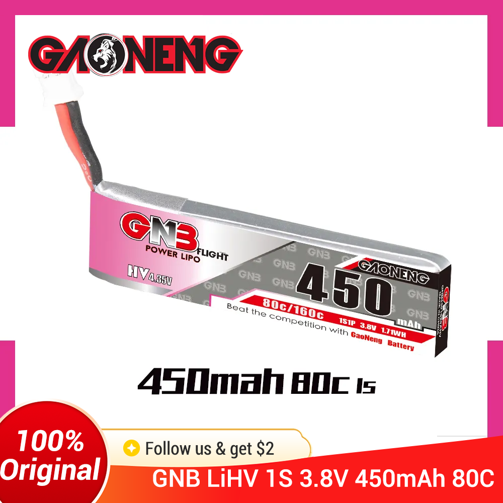 GAONENG GNB 1S 450mAh 80C/160C - огляд і ціна Drone Battery Li-Ion
