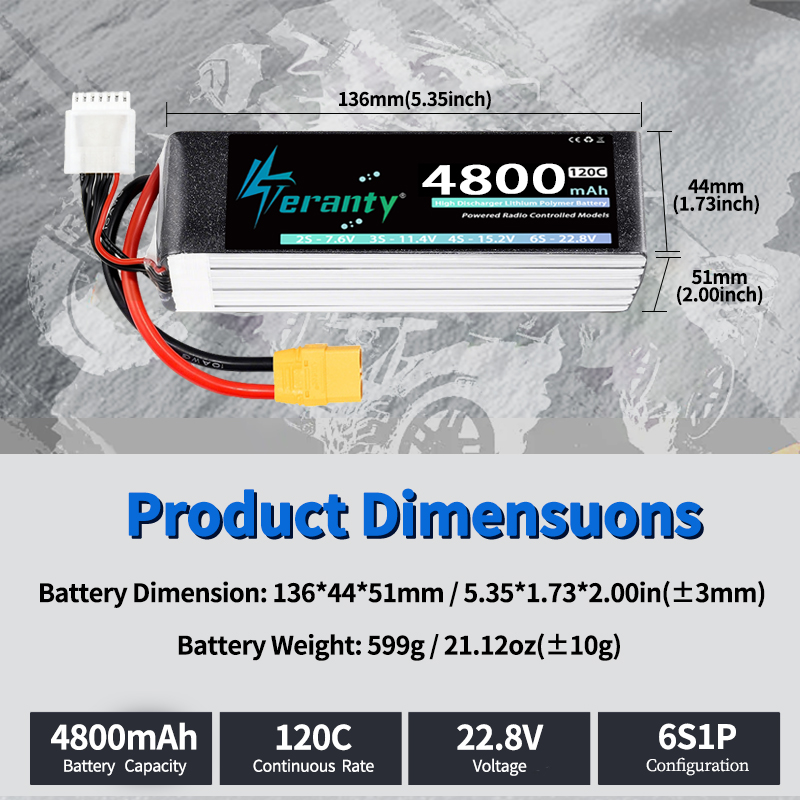 TERANTY 6S 4800mAh Lipo Batter - огляд і ціна Drone Battery Lipo