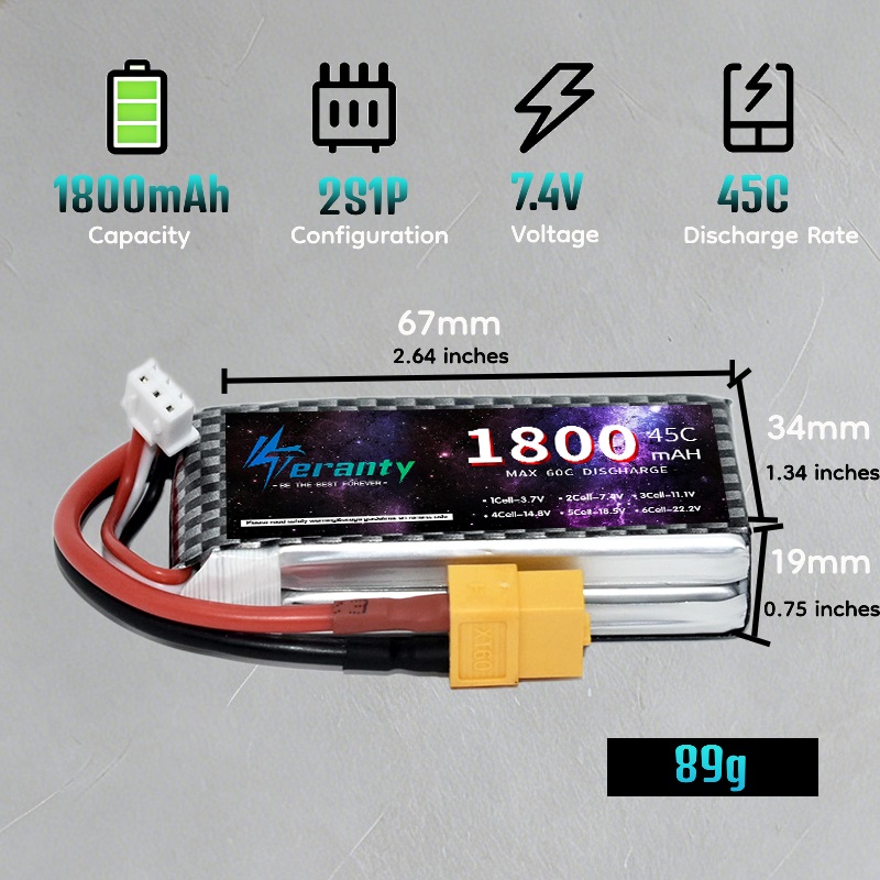 TERANTY 2S 3S 4S 1800mAh Lipo  - огляд і ціна Drone Battery Lipo